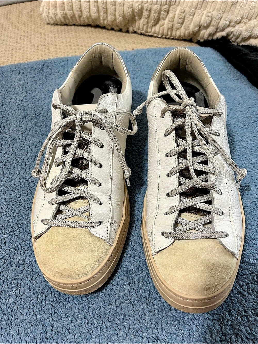 P448 John Sneaker White & Silver Sneakers US 8 (38)